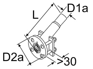 1319427A Huiddoorvoer D1a=22mm / D2a=75mm, L=105,5mm